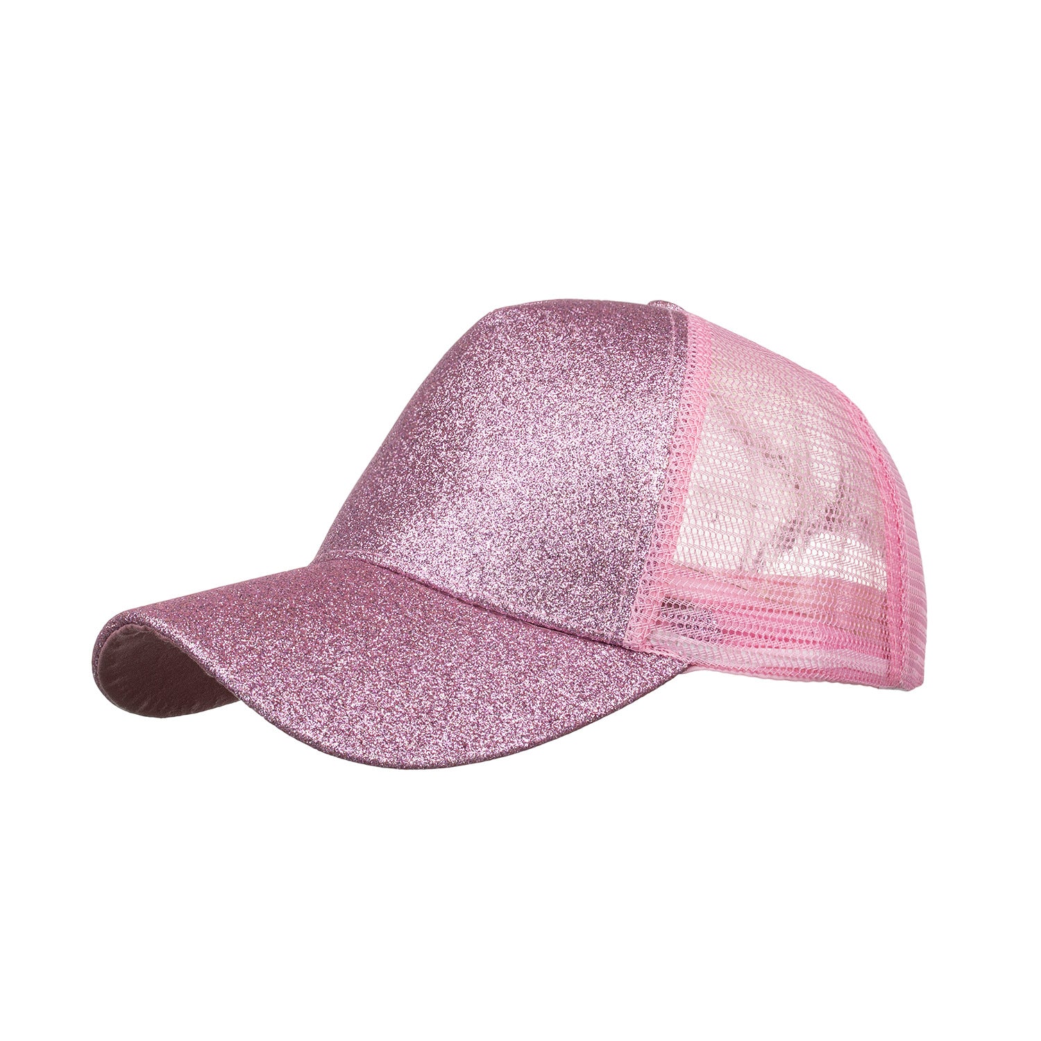 Wholesale new multi-color bright pink ponytail baseball cap ponytail net cap
